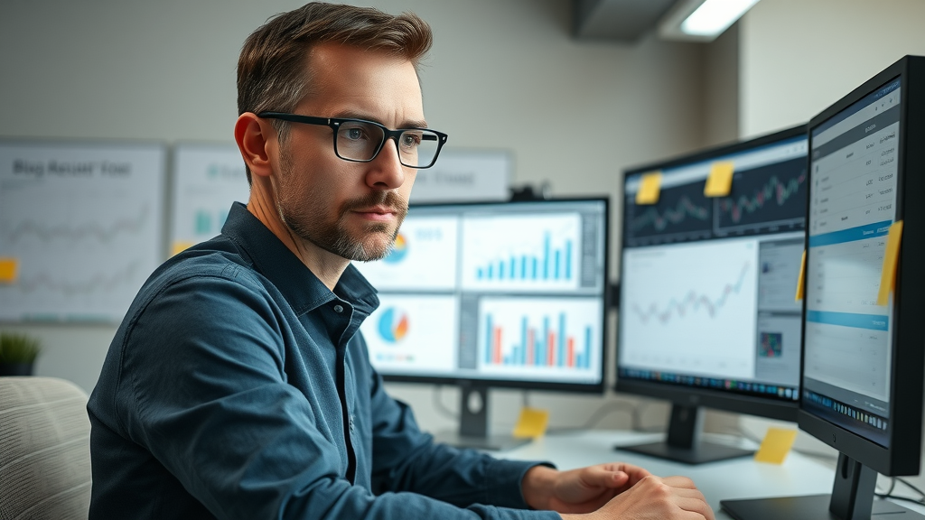 marketer reviewing blog analytics for user experience and engagement